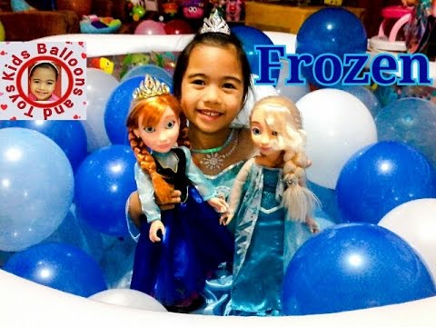 Disney Frozen Videos Super Cool Pool Surprise Toys Diamond Edition Elsa Anna Kids Balloons Toys Video