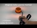 LED maják oranžový 12V / 24V - 24x1,5W LED / oranžový hliníkový obal / ECE R65 / magnet (ø110x54,6mm) - Video Youtube