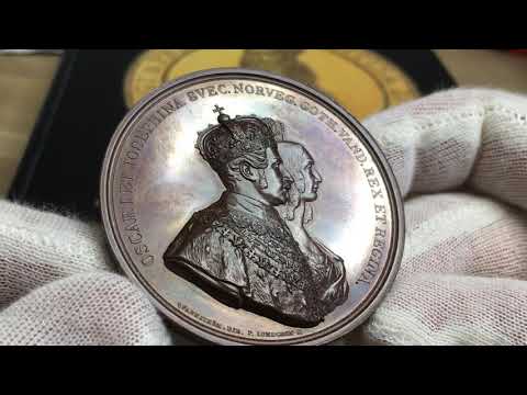 Sverige, Oskar I & Josefinas kröning 1844, Vacker bronsmedalj från Roberto Delzanno Mynthandel