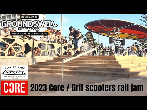 Groundswell festival 2023 Core / Grit scooters rail jam