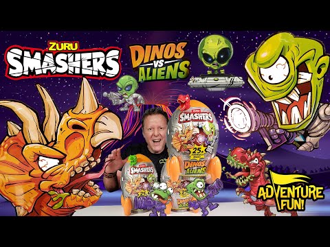 Zuru Smashers Dinos VS Aliens Toys! Jurassic World Dinosaur T-Rex vs Alien Invasion Toy review!