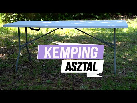 Összecsukható kemping asztal, kerti asztal 180x74x74cm fehér (LY-FL180-B) - Videó