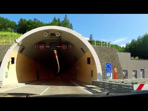 Slovakia D1 - Poprad - Levoca - Presov - Kosice - highway with three tunnels