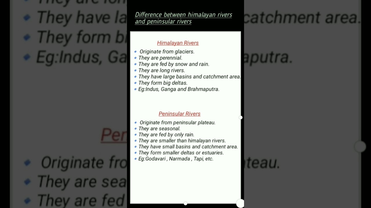Difference between himalayan rivers and peninsular rivers #shortsfeed #noorlearning