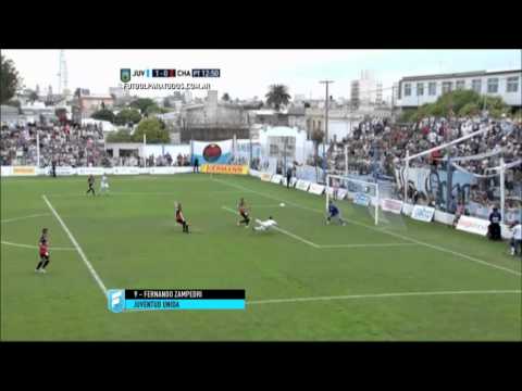 Gol de Zampedri. Juventud Unida 1 - Chacarita 0. Fecha 16. B Nacional 2015. FPT