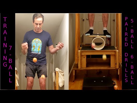 Siteswap Pairs of 5-ball and 6-ball patterns for training 7-ball