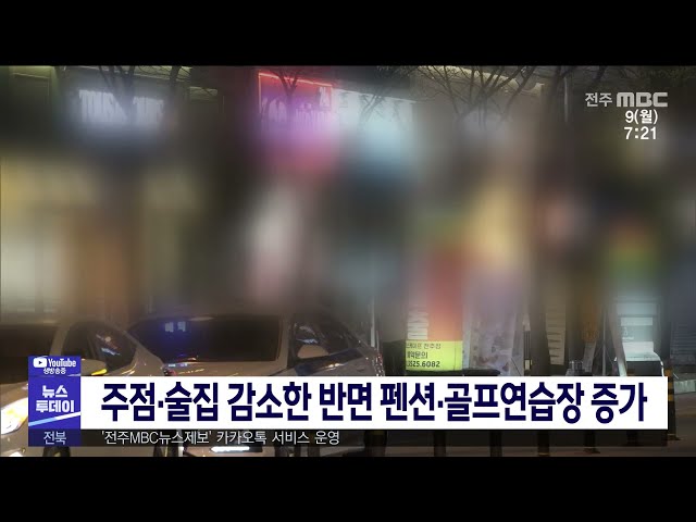 주점·술집 감소한 반면 펜션·골프연습장 증가