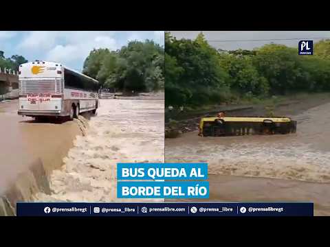 Dos buses quedan atrapados en el río Túnico en 10 días: pasajeros fueron rescatados