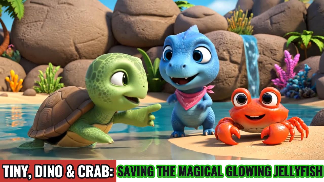 Tiny, Dino & Crab: Saving the Magical Glowing Jellyfish & Touching Friendship