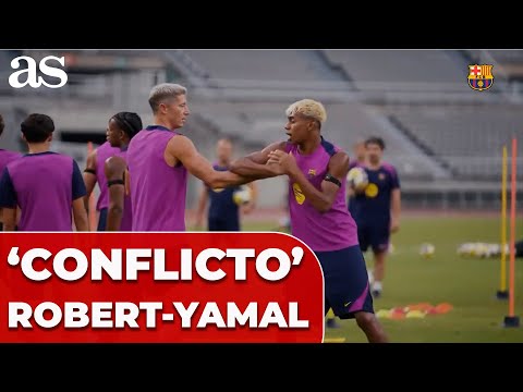 La 'PELEA' entre LAMINE y LEWANDOWSKI en el ENTRENAMIENTO del BARÇA