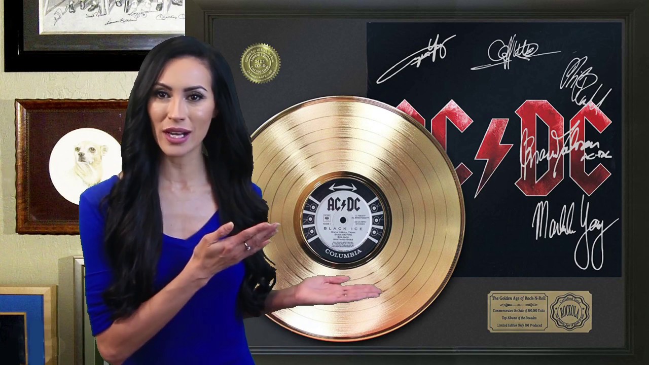 Black Frame Gold LP Displays with Signatures