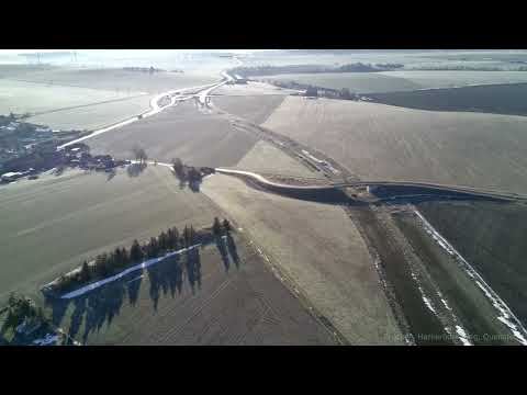 aus der Luft - Baustelle B180 bei Quenstedt (Januar 2025)