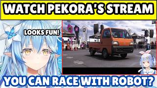 Lamy Curious With the Car Game Everyone is Talking About and Start Watching Pekora's Stream