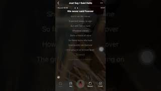 Just say i said hello - Worlds Apart (karaoke)