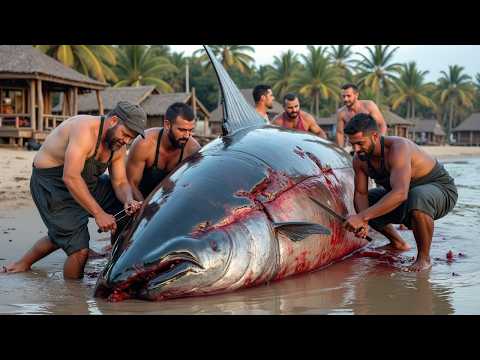 The Strongest Skill to Catch 100 Giant Bluefin Tuna Every Day - Hand-Pulled Longline Fishing