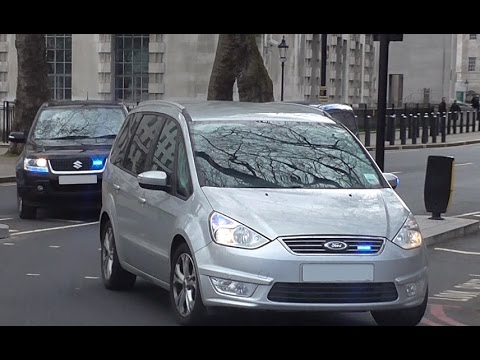 Unmarked Ford Galaxy + Suzuki Grand Vitara Responding with lots of Bullhorn
