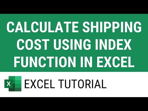 Part of a video titled Calculate Shipping Cost using Index Function in Excel - YouTube