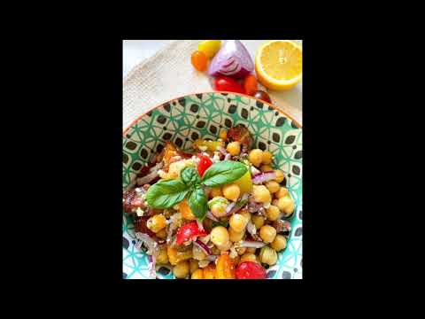Summer Chickpea Salad with Tomatoes and Feta Recipe