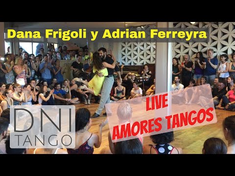  Adrian Ferreyra  and  Dana Frigoli  are  dancing  to  the  tango  "  Cuando llora la milonga  "