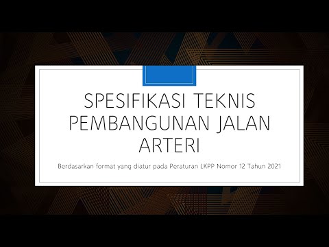 Spesifikasi Teknis Pembangunan Jalan Arteri