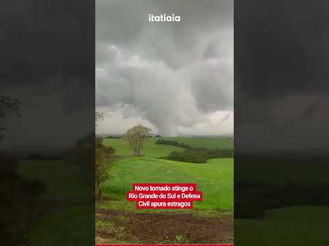 NOVO TORNADO ATINGE O RIO GRANDE DO SUL E DEFESA CIVIL APURA ESTRAGOS