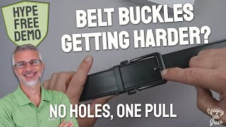 No Holes, One Pull - Leather Ratchet Belt for Men