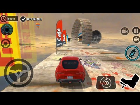 Impossible Car Tracks 3D - Red Sport Car Driving Multiplayer Mode Stunt - Android Gameplay