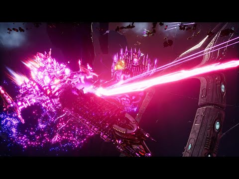 Imperial Navy vs Craftworld Aeldari - Skalgrim Mod - Massive Battle - Battlefleet Gothic Armada 2