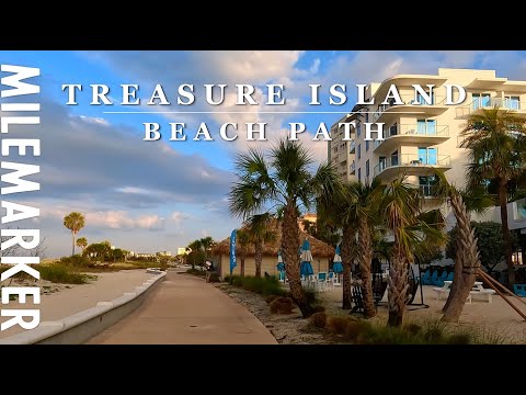 Treasure Island Beach Path - Treasure Island, FL - Relaxing 4K Scenic Walking Tour with Binaural 🎧