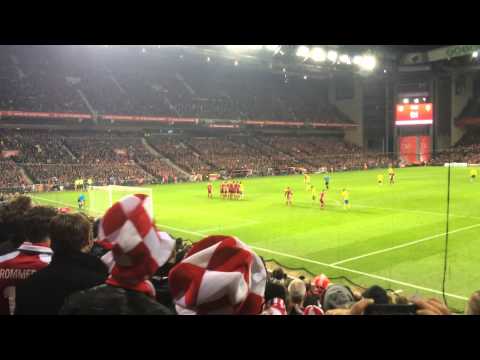 Zlatan Ibrahimovic Freekick goal - Denmark vs. Sweden 17/11 2015 European Playoff Match