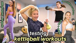 I TRIED *intense* KETTLEBELL WORKOUTS from FITNESS INFLUENCERS | Sydney Cummings, Juice & Toya, NML