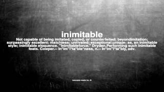 What does inimitable mean