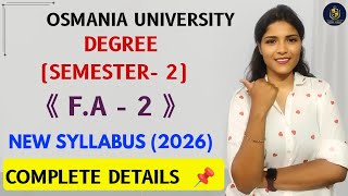 F.A-2 | FINANCIAL ACCOUNTING-2 | NEW ACADEMIC SYLLABUS | 2026 | OSMANIA UNIVERSITY |@shivanipallela