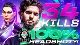34 KILLS WITH 100% HEADSHOT IN RADIANT RANKED?!