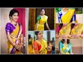 Latest Contrast Blouses For Yellow Sarees Latest Contrast Blouse Designs For Yellow Saree