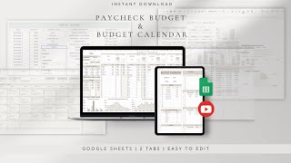 How to Budget Paychecks in Google Sheets for Beginners - Tutorial in 3 Minutes ! + Budget Calendar
