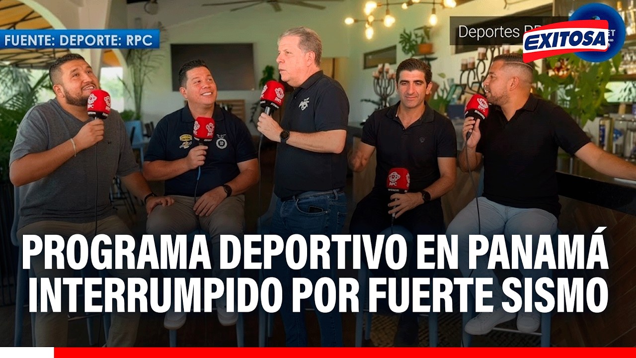 🔴🔵 Fuerte sismo sorprende a panelistas de programa deportivo en Panamá en plena transmisión