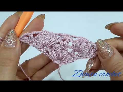 How to Crochet easy triangle Shawl with 2 rows