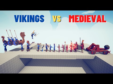 VIKINGS TEAM vs MEDIEVAL TEAM - Totally Accurate Battle Simulator - TABS