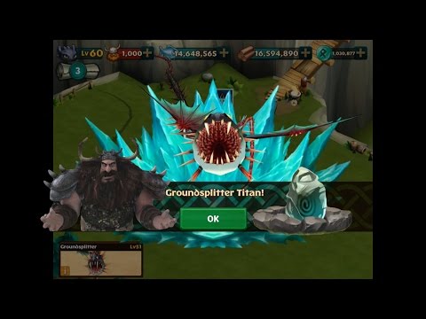 Dragons:Rise of Berk Groungsplitter titan mode special dragon trained by alvin