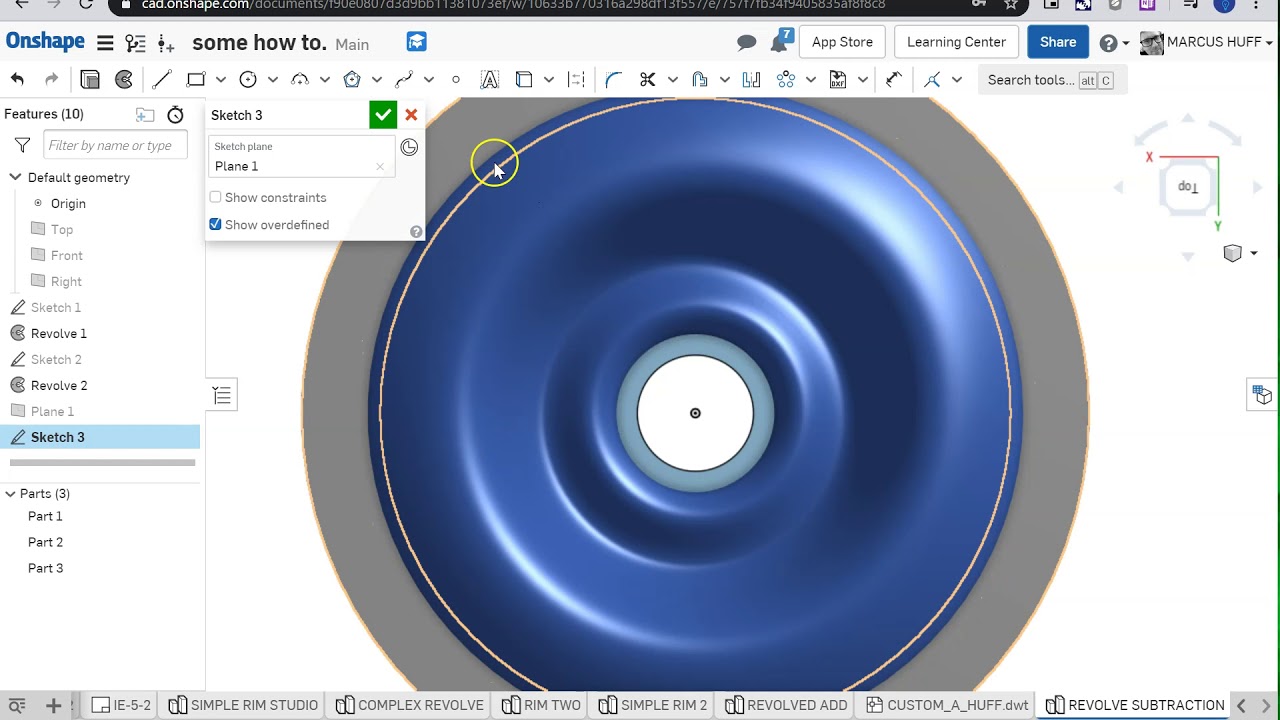 IE RIM REVOLVE SUBTRACT (ONSHAPE)