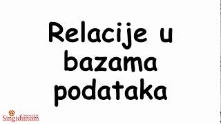 Baze podataka - 009 (special) - Objašnjenje relacija 1:1, 1:N i M:N
