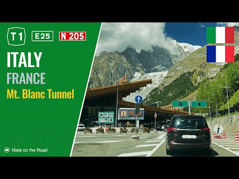 Driving in Italy and France: Trafori T1 & N205 E25 Mont Blanc Tunnel