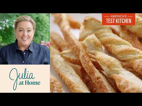 Easy 2 Ingredient Cheese Straws | Julia At Home (S5 E8)
