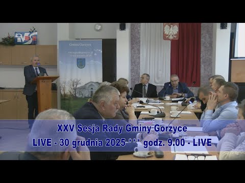 XXV Sesja Rady Gminy Gorzyce - 30 grudnia 2025 - retransmisja