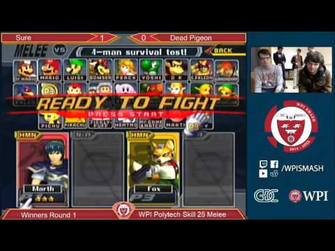 WPI PTS 25 - Sure (Marth) vs Dead Pigeon (Fox, Sheik) - Melee - WR1