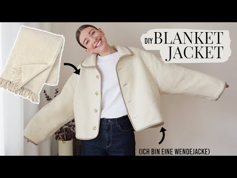 DIY | From IKEA blanket to wool jacket/reversible jacket | Blanket Jacket
