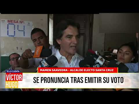 EL ALCALDE ELECTO DE SANTA CRUZ, MAMEN SAAVEDRA SE PRONUNCIA TRAS EMITIR SU VOTO