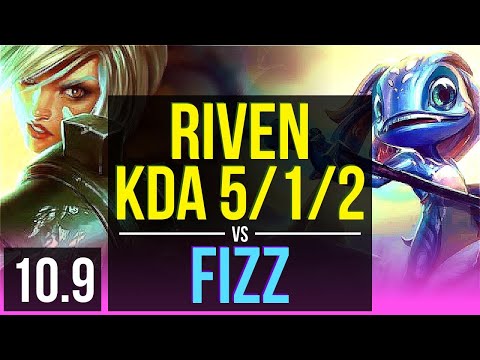 RIVEN vs FIZZ (MID) | 2 early solo kills, KDA 5/1/2 | EUW Master | v10.9