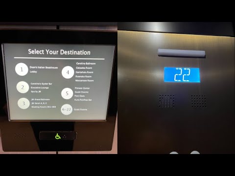 Incredible Otis Compass 360 Traction Elevators at the JW Marriott in Charlotte, NC